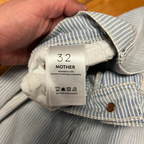 MOTHER The Cruiser On The Road Light Lightweight Flared Striped Denim 32 - Picture 7 of 8